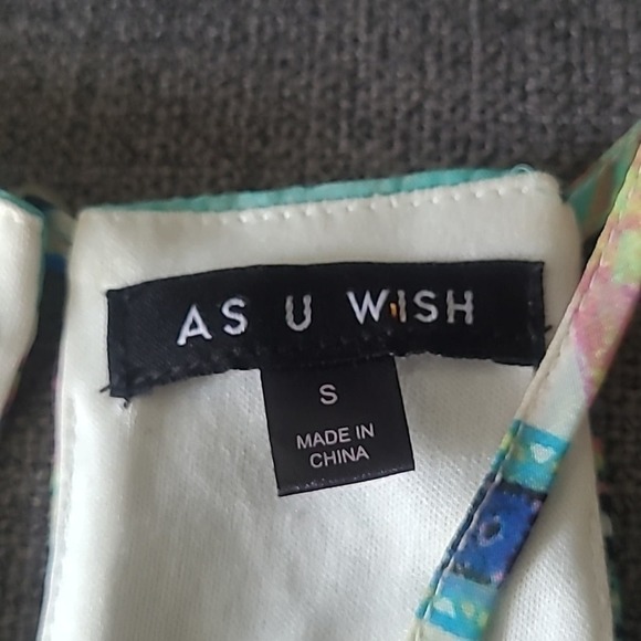 As u Wish Sleeveless Muti Colored‎ Dress. Size Small. - Picture 3 of 4